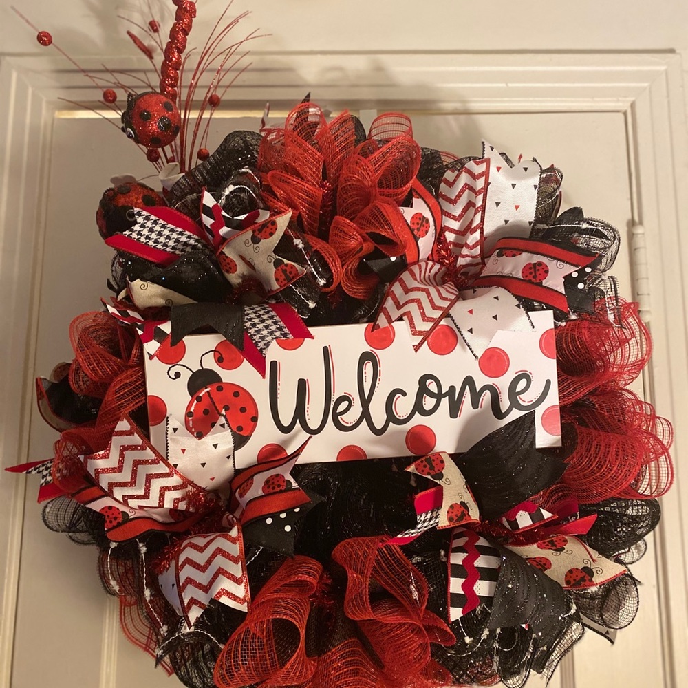 Handmade ladybug wreath!!!!
